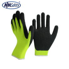 NMSAFETY 10 gauge Latex Arbeitshandschuhe hiviz gelb Windel Liner latex beschichtete Winter Sicherheitshandschuhe